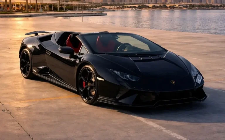 Lamborghini Huracan EVO Spyder Black 2024 for rent in Dubai